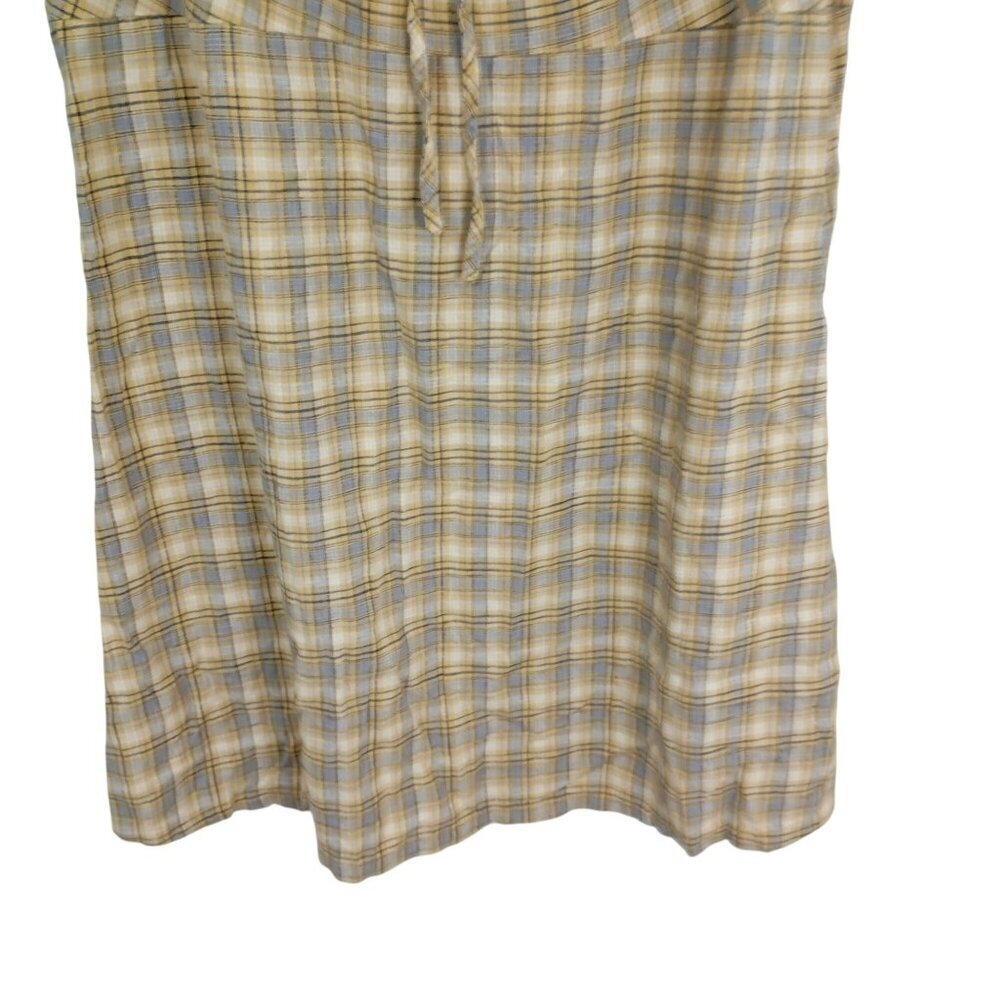 Y2K Urban Outfitters Mini Dress Yellow Plaid Adjustable Strap Size L Womens - Picture 4 of 10
